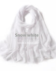 Pure Color Pearl Chiffon Scarf Headcloth Veil Chiffon Scarf