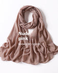 Pure Color Pearl Chiffon Scarf Headcloth Veil Chiffon Scarf