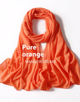 Pure Color Pearl Chiffon Scarf Headcloth Veil Chiffon Scarf