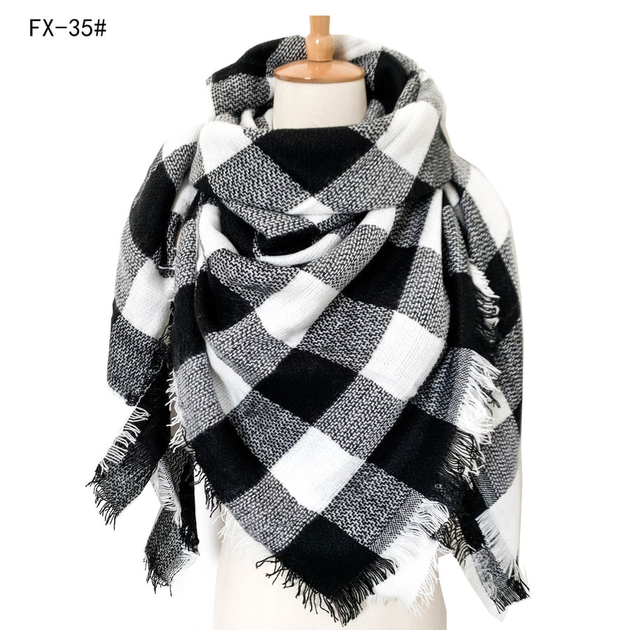 European And American Autumn And Winter Plus-sized Double-sided Qicaigei Scarf Women's Shawl