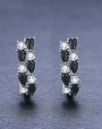 Full Rhinestone Zircon Earrings Fashion Geometry Pattern Round