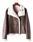 Eco-leather Inner Wool Grain Leather Grass Coat