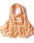 Pure Color Pearl Chiffon Scarf Headcloth Veil Chiffon Scarf