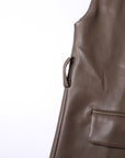 Women's Fashion Retro Elegance Sleeveless Coat PU Leather Vest