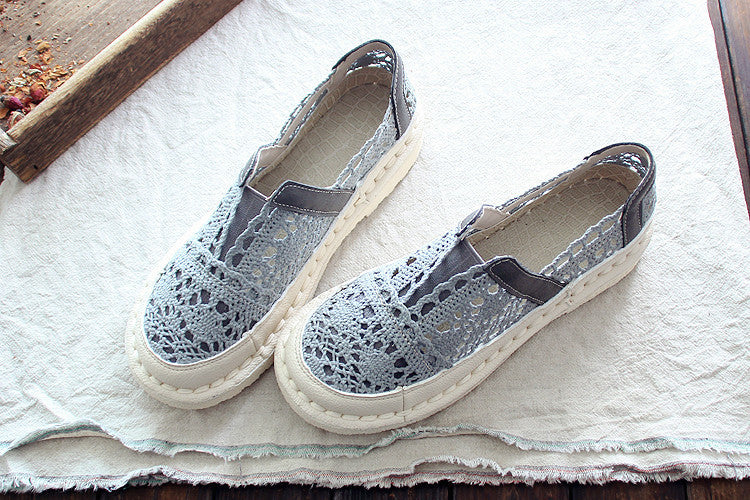 Cotton And Linen Art Summer Retro Super Soft Bottom Breathable Mesh Shoes