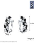 Full Rhinestone Zircon Earrings Fashion Geometry Pattern Round