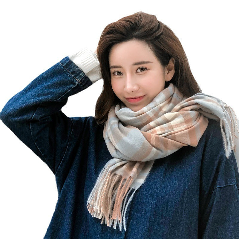 Women's Korean-style Autumn And Winter Plaid Scarf