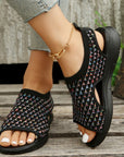 Peep-toe Sandals For Sports Summer Heart-shaped Print Mesh Shoes Women