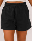 Women's Lace Up Casual Pocket Solid Color Shorts