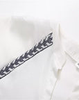 Women's Fashionable White Cotton And Linen Shirt