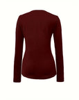 Casual Long-sleeved V-neck Tight Bottoming T-shirt