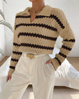 Fashion Polo Collar Pullover Sweater