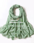 Pure Color Pearl Chiffon Scarf Headcloth Veil Chiffon Scarf