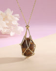 Spring 2023 New Natural Energy Crystal Pendant Ins Niche Design Valentine's Day Bag Bag Peace Necklace