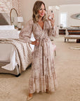 Autumn Thin Leopard Print Long Sleeve Dress Women