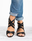 Oversized  cross  strap sandals