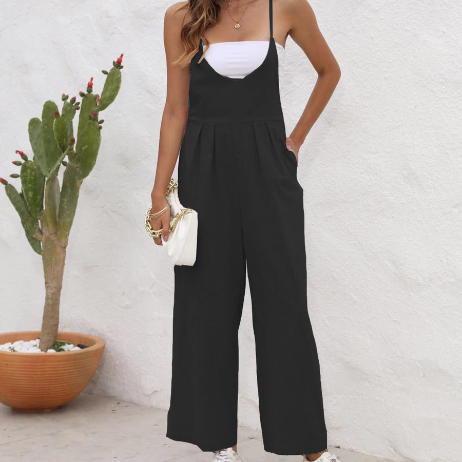 Women's Solid Color Casual Jumpsuit