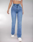 Women's High Waist Straight Slim Fit All-match Stretch Jeans