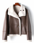 Eco-leather Inner Wool Grain Leather Grass Coat