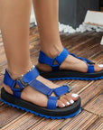 Velcro Beach Shoes Thick-soled Color Matching Strap Sandals Thnic Style Shoes Women