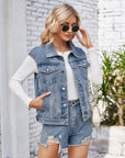 Denim Waistcoat Vest Top For Women