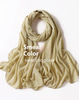 Pure Color Pearl Chiffon Scarf Headcloth Veil Chiffon Scarf