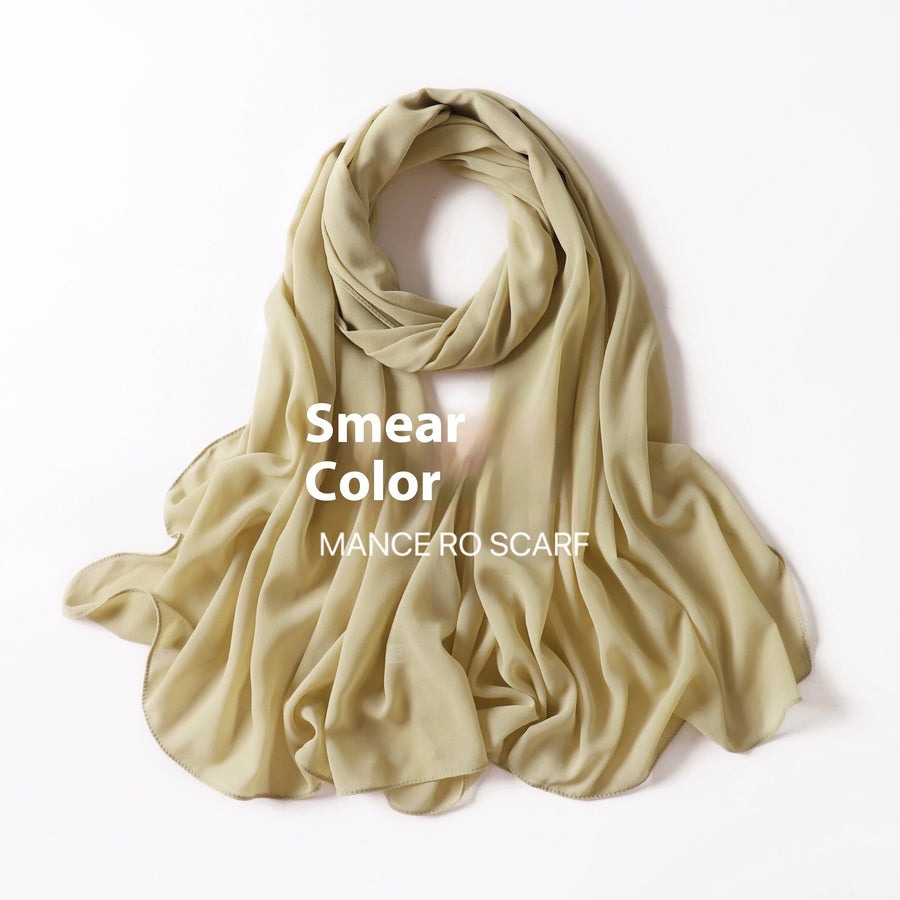 Pure Color Pearl Chiffon Scarf Headcloth Veil Chiffon Scarf