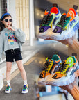 Colorblock Casual Wave Bottom Sneakers Children's Shoes Old Shoes