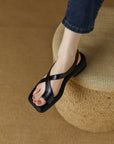 Women's Retro Black Comfortable Roman Shoes