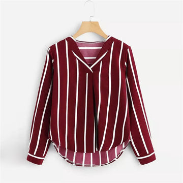 New Women's V-neck Long Sleeve Shirt