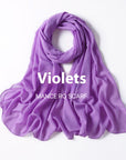 Pure Color Pearl Chiffon Scarf Headcloth Veil Chiffon Scarf