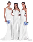 Plus Size Fat MM Mermaid One Shoulder Elegant Wedding Dress