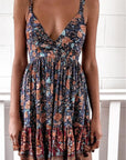 Women's Strappy Low-cut Printed Dress