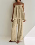 Puffy Camisole Wide-leg Pants Hot Girl Suit