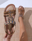 Bohemian Sandals Women's Casual Beaded Rhinestone Plus Size