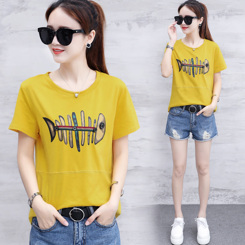 Striped short sleeve t-shirt for women