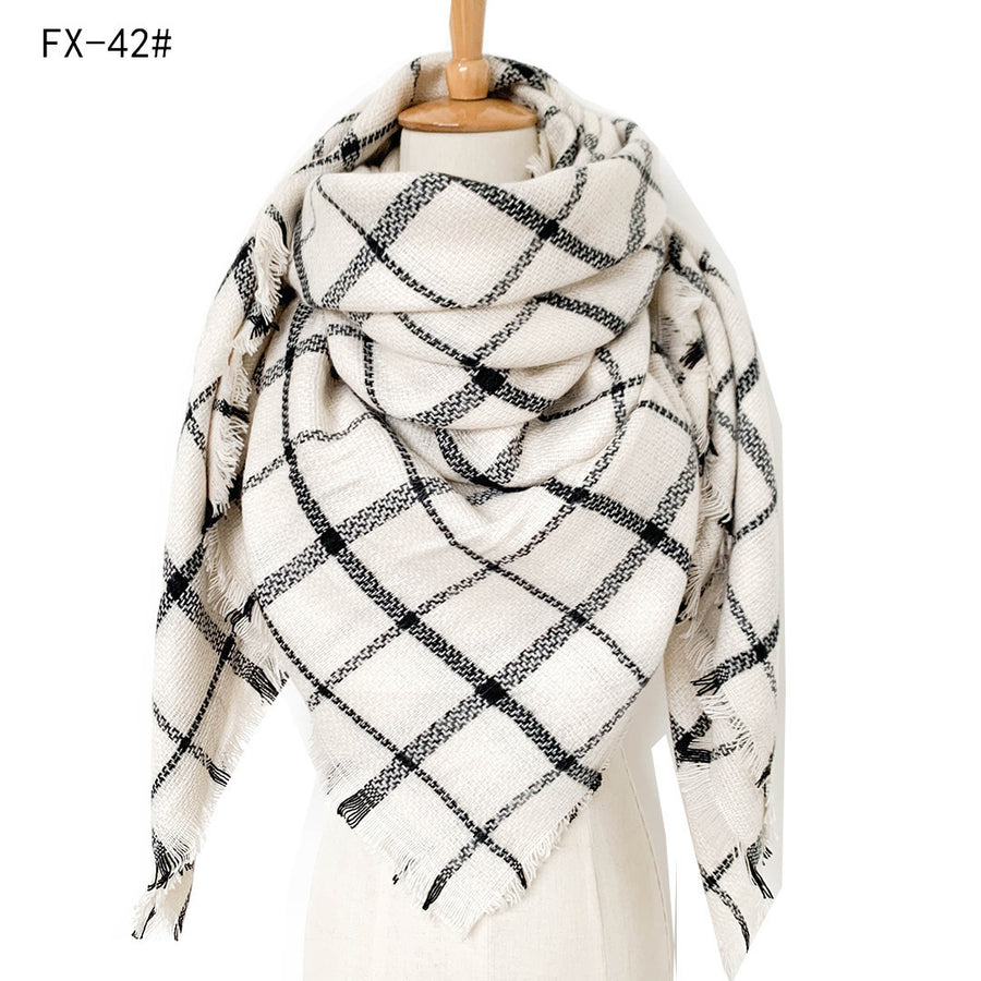 European And American Autumn And Winter Plus-sized Double-sided Qicaigei Scarf Women's Shawl