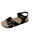 Women's Belt Buckle Cross Strap Large Size Flat Bottom Casual Slippers