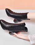 Decorative Button Zipper Non-slip Wear-resistant Fashion Boots Women's Shoes