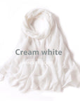 Pure Color Pearl Chiffon Scarf Headcloth Veil Chiffon Scarf