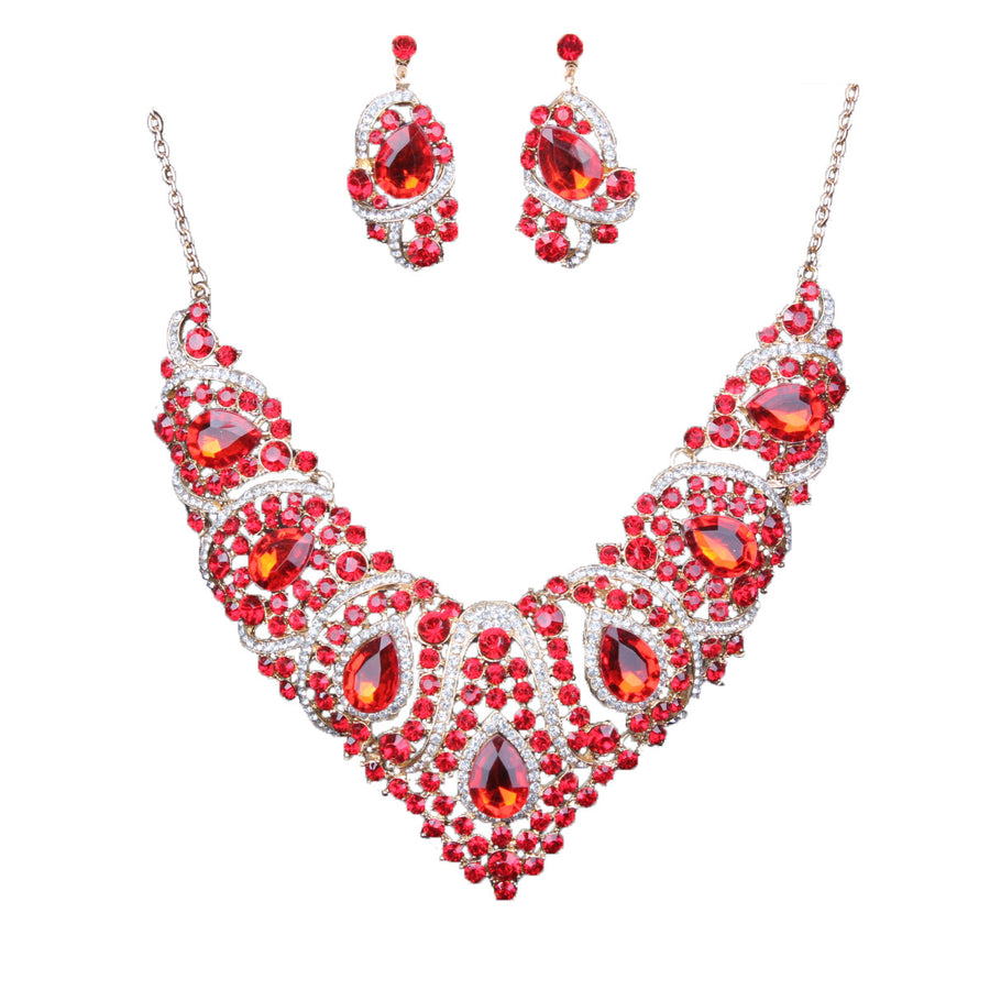 Colorful Bridal Necklace And Earring Set