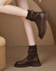 Retro Platform Knitted Martin Boots For Women