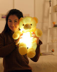 Creative Light Up LED Teddy Bear Stuffed Animals Plush Toy Colorful Glowing Christmas Gift For Kids Pillow