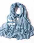 Pure Color Pearl Chiffon Scarf Headcloth Veil Chiffon Scarf