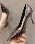 Patent Leather High Heels French Pointed Toe