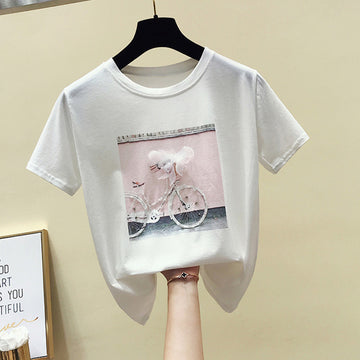 Summer Fashion With Loose Blouses, Women Cover Belly And Reduce Age, Short-sleeved T-shirts