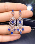 Natural Sri Lanka Sapphire Earrings S925 Silver