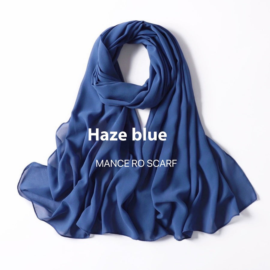 Pure Color Pearl Chiffon Scarf Headcloth Veil Chiffon Scarf