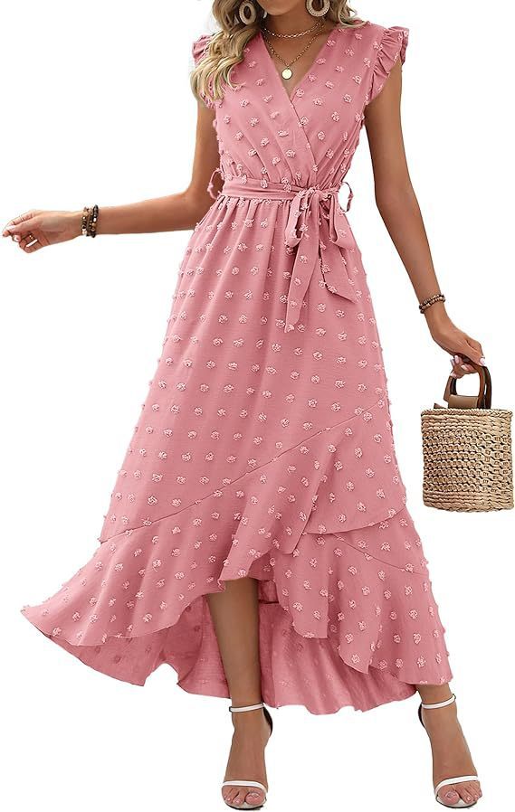 Dress Ruffle Sleeve S Wave Bohemia Elegant Maxi Dress