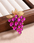 Retro Style Colorful Purple Grape Shape Brooch